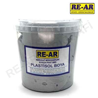 Plastisol Gümüş Yaldız Tekstil ve Transfer Baskı Empirme Boyası 1kg