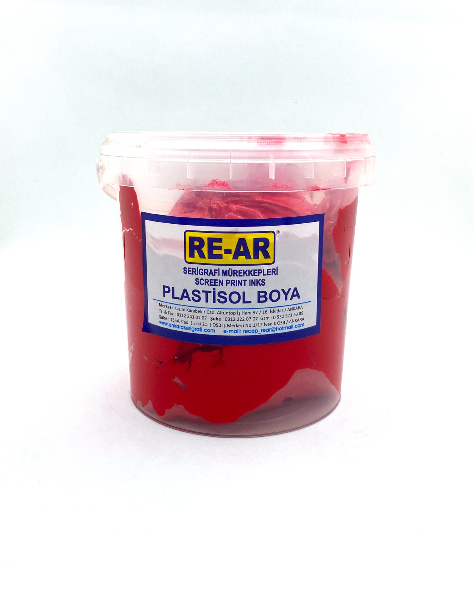 Plastisol Kırmızı Tekstil ve Transfer Baskı Empirme Boyası 1kg